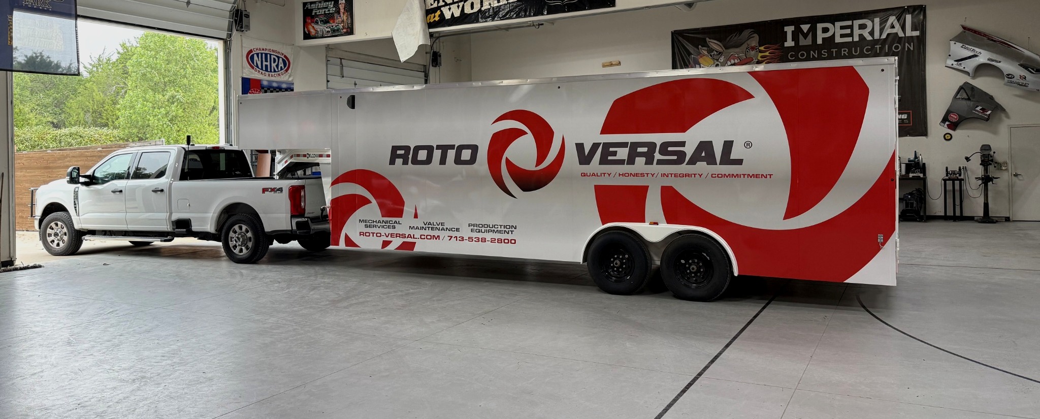 Roto-Versal service trailer and shop support